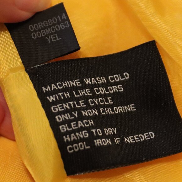 Black Rivet Sunny Yellow Trench Water Resistant Jacket Tie Belt Size Large - Picture 5 of 16